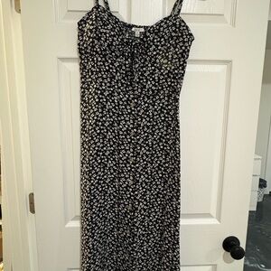 Floral Black and White Women's Dress